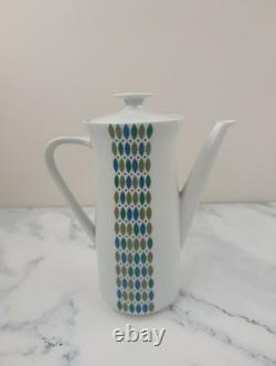 Service à café en porcelaine KPM Krister Allemagne vintage 10 pièces milieu de siècle théière tasses soucoupes