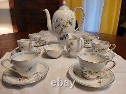 Service à café en porcelaine Myotts vintage (1920), 15 pièces, Staffordshire, Angleterre