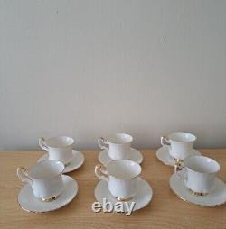 Service à café en porcelaine bone china Royal Albert Val Dor avec dorure, 15 pièces, vintage, utilisé