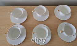 Service à café en porcelaine bone china Royal Albert Val Dor avec dorure, 15 pièces, vintage, utilisé