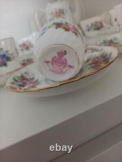 Service à café en porcelaine de Bone vintage Minton Marlow avec dorure