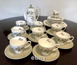 Service à café en porcelaine fine Royal Adderley Arcadia avec assiettes d'accompagnement, 31 pièces