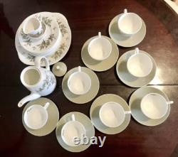 Service à café en porcelaine fine Royal Adderley Arcadia avec assiettes d'accompagnement, 31 pièces