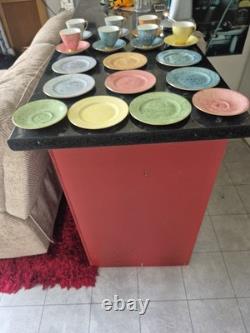 Service à café en porcelaine fine Royal Albert Gossamer multicolore 22 pièces vintage