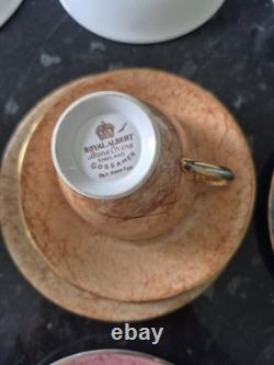 Service à café en porcelaine fine Royal Albert Gossamer multicolore 22 pièces vintage