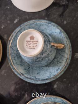 Service à café en porcelaine fine Royal Albert Gossamer multicolore 22 pièces vintage