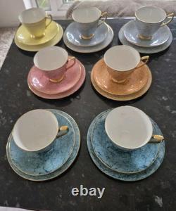 Service à café en porcelaine fine vintage Royal Albert Gossamer multicolore 22 pièces