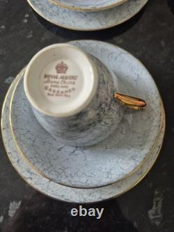 Service à café en porcelaine fine vintage Royal Albert Gossamer multicolore 22 pièces