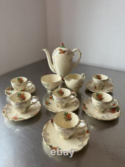 Service à café en porcelaine fine vintage Royal Cauldon des années 1930