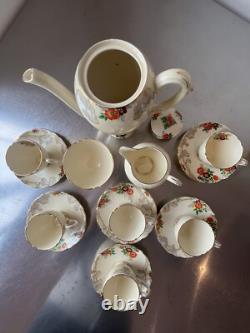 Service à café en porcelaine fine vintage Royal Cauldon des années 1930