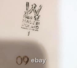 Service à café en porcelaine polonaise Wawel Lowicz motif oiseau folklorique vintage des années 1970 lumineux