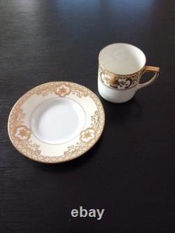 Service à café en porcelaine vintage NORITAKE en or et blanc, porcelaine de bone, début du XXe siècle