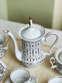 Service à café en porcelaine vintage pour 5 personnes, service à café en céramique soviétique, 12 pièces