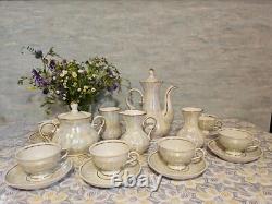 Service à café en porcelaine vintage soviétique pour six personnes, ensemble à thé Gorodnitsa URSS