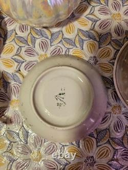 Service à café en porcelaine vintage soviétique pour six personnes, ensemble à thé Gorodnitsa URSS