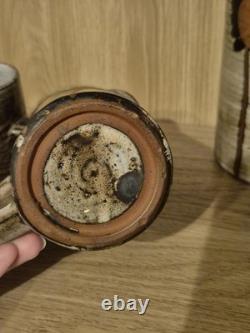 Service à café en poterie vintage Briglin Studio, rétro années 70, tournesol totem MCM