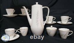 Service à café espresso en porcelaine Hutschenreuther de qualité moderne du milieu du siècle