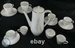 Service à café espresso en porcelaine Hutschenreuther de qualité moderne du milieu du siècle