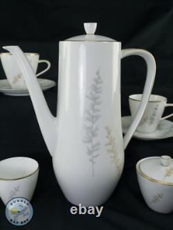 Service à café espresso en porcelaine Hutschenreuther de qualité moderne du milieu du siècle