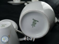 Service à café espresso en porcelaine Hutschenreuther de qualité moderne du milieu du siècle