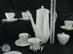 Service à café espresso en porcelaine Hutschenreuther de qualité moderne du milieu du siècle