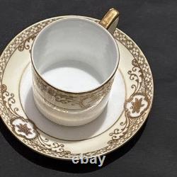 Service à café et à gâteau vintage Noritake, panier de fleurs incrusté d’or, 30 pièces