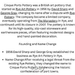 Service à café et à thé 14 pièces en poterie Cinque Ports Monastery Rye vintage, floral marron, années 70