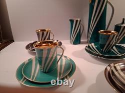 Service à café et à thé C'mielo'w Krokus fabriqué en Pologne années 1960 vintage