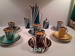 Service à café et à thé C'mielo'w Krokus fabriqué en Pologne années 1960 vintage