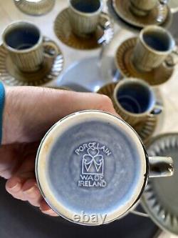 Service à café et à thé WADE IRISH en porcelaine vintage, 25 pièces jamais utilisées