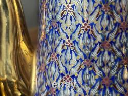 Service à café et à thé en porcelaine Benjarong thaïlandaise vintage. Détail doré 18 carats. Très bon état.