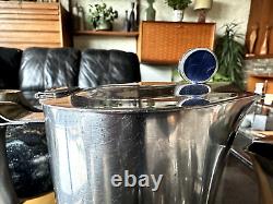Service à café et à thé moderniste en acier inoxydable Gense de Suède des années 1960