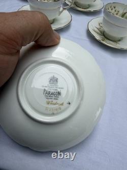 Service à café et à thé vintage Paragon Windrush en porcelaine fine, 15 pièces, Angleterre