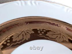 Service à café et à thé vintage en porcelaine japonaise, 22 pièces, décor de raisins à la feuille d’or, jamais utilisé, état impeccable