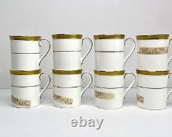 Service à café et thé Demitasse Royal Doulton ROYAL GOLD, 8 tasses anciennes H4980 NEUVES avec étiquettes.