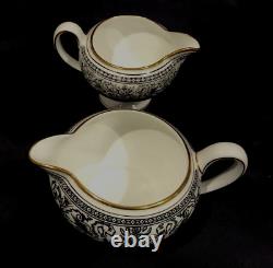 Service à café expresso en porcelaine Wedgwood Florentine Dragon vintage Angleterre noir