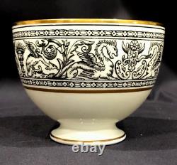 Service à café expresso en porcelaine Wedgwood Florentine Dragon vintage Angleterre noir