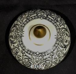 Service à café expresso en porcelaine Wedgwood Florentine Dragon vintage Angleterre noir