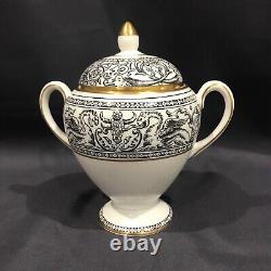 Service à café expresso en porcelaine Wedgwood Florentine Dragon vintage Angleterre noir