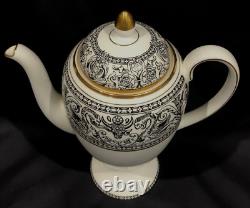 Service à café expresso en porcelaine Wedgwood Florentine Dragon vintage Angleterre noir