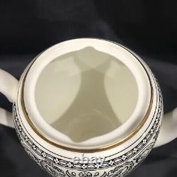 Service à café expresso en porcelaine Wedgwood Florentine Dragon vintage Angleterre noir