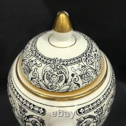 Service à café expresso en porcelaine Wedgwood Florentine Dragon vintage Angleterre noir