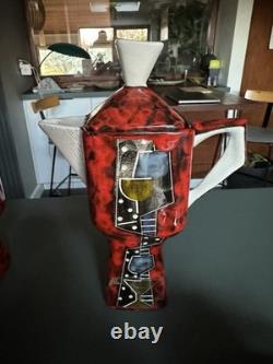 Service à café italien de style Fantoni, fabuleuse poterie vintage des années 1950/60 pour 6 personnes