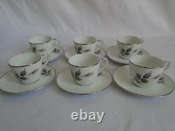 Service à café japonais vintage Noritake 6682 L'Amor avec tasses à café Demitasse et cafetière