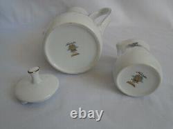 Service à café japonais vintage Noritake 6682 L'Amor avec tasses à café Demitasse et cafetière