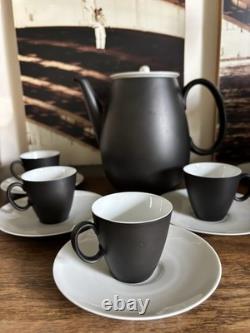 Service à café noir Rosenthal Raymond Loewy moderniste du milieu du siècle. Vintage. Excellent.