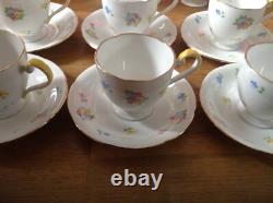 Service à café peint à la main de 15 pièces Grafton (A. B. Jones) comprenant une cafetière