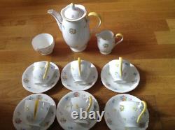 Service à café peint à la main de 15 pièces Grafton (A. B. Jones) comprenant une cafetière