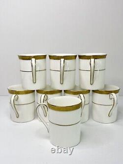 Service à café thé Royal Doulton ROYAL GOLD Demitasse 8 pièces Vintage H4980 Neuf avec étiquettes