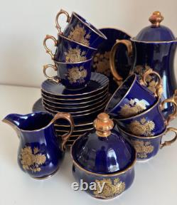 Service à café/thé Vintage Retsch & Co. Bavière Echt Kobalt bleu cobalt et or
